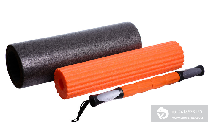 Foam Roller Gym Fitness Equipment Isolated on White Background f