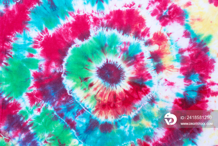 tie dye pattern hand dyed on cotton fabric abstract texture background.