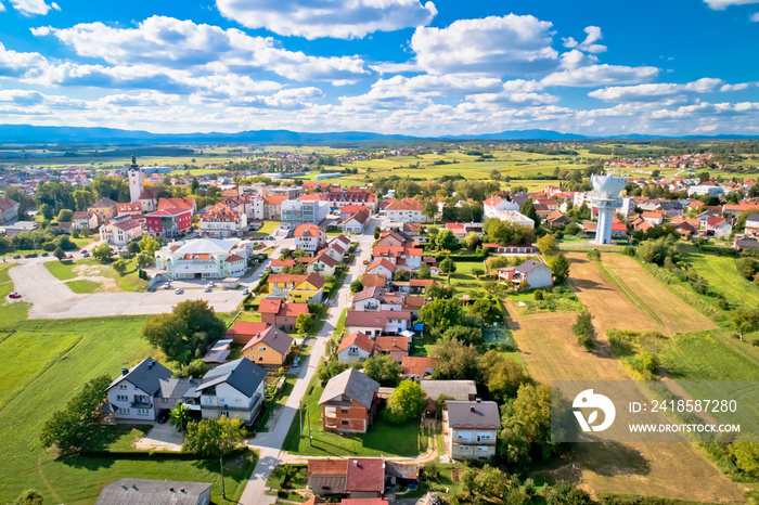 Town of Vrbovec scenic aerial view