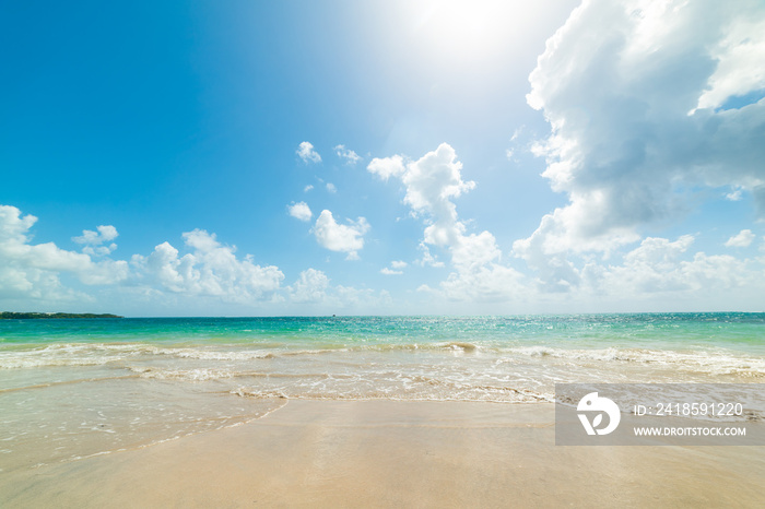 Cloudy sky over Pointe de la Saline beach in Guadeloupe