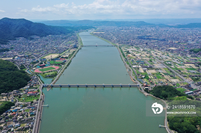 広島県福山市　芦田川河口の風景