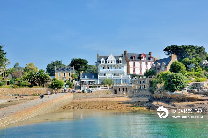 Paysage sur lîle de Bréhat en Bretagne. France