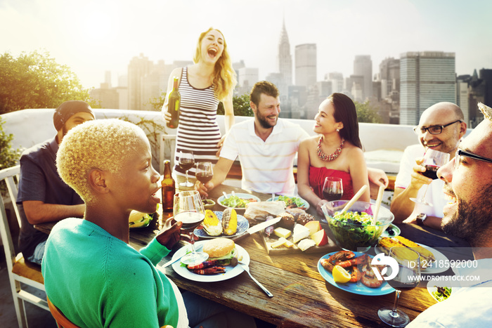 Diverse People Friends Hanging Out Drinking Concept