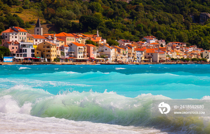 architecture of the old town of Baška in Croatia on the island of Krk