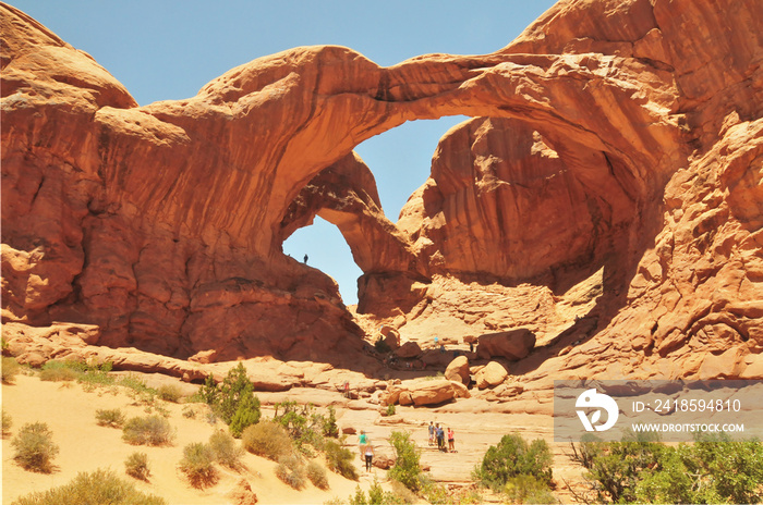 Double Arch  - close-set pair of natural arches in Arches National Park in southern Grand County, Ut