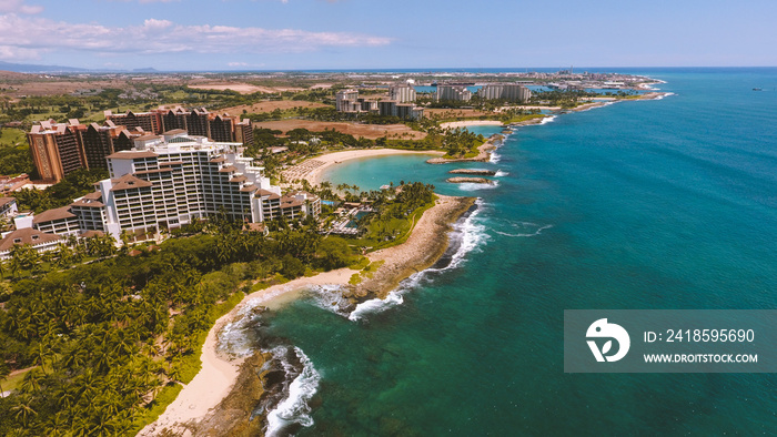 Aerial Ko Olina Resort, West Oahu coastline, Hawaii