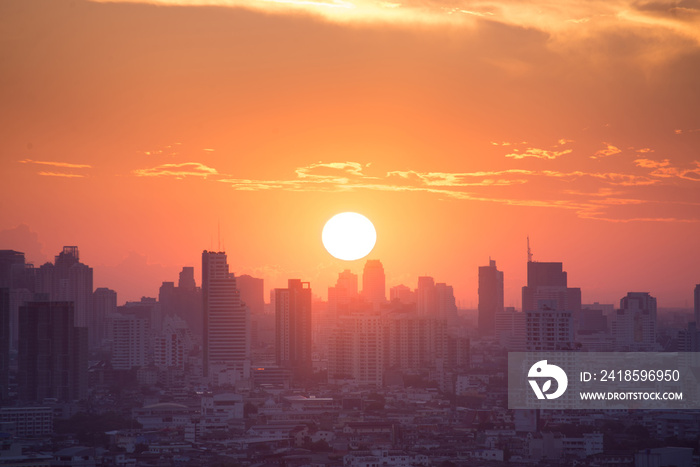 Sunrise with city view.