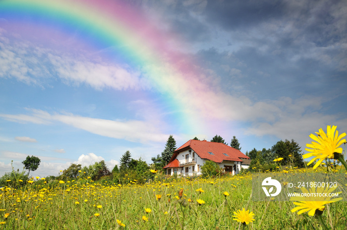 Haus am Ende des Regenbogens