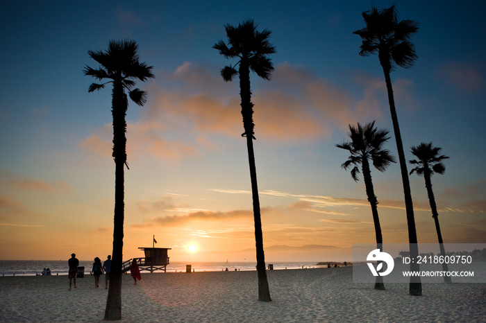 Sonnenuntergang an Venice Beach, Los Angeles