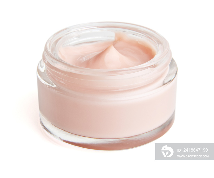 Face cream in a jar with clipping path