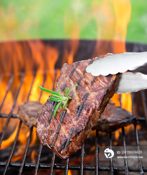 closeup of a steak