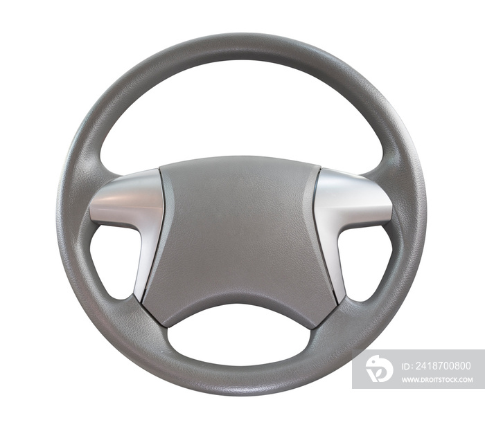 Steering wheel for car and truck isolated on white background. Automobile vehicle part or equipment.