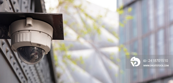 Surveillance CCTV Security Camera outdoors, closeup view