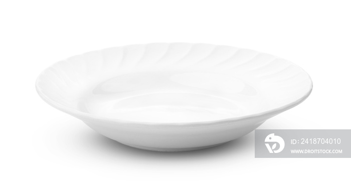white ceramics plate on white background