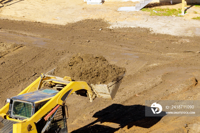 推土机推土施工设备挖掘地面
