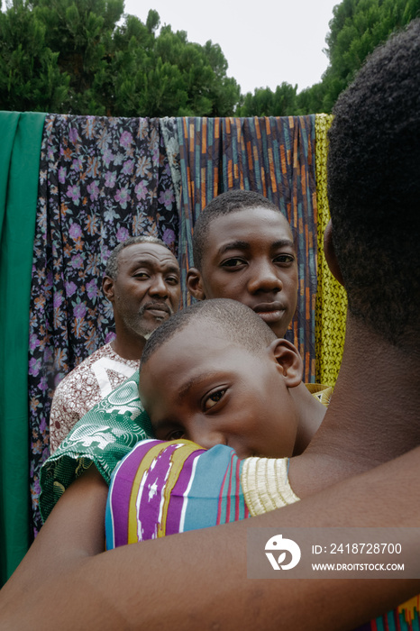 Nigerian father and sons in ankara