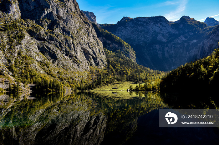 Die Spiegelung des Obersee in Berchtesgarden