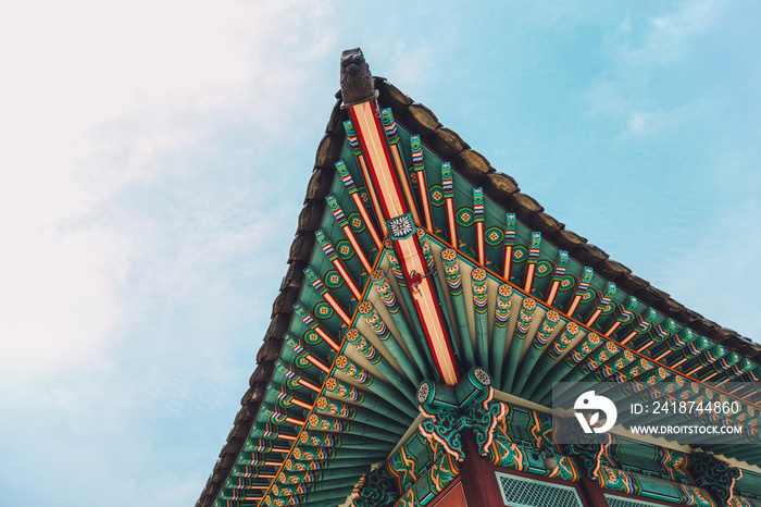 Changdeokgung Palace, Korean traditional eaves and roof in Seoul, Korea