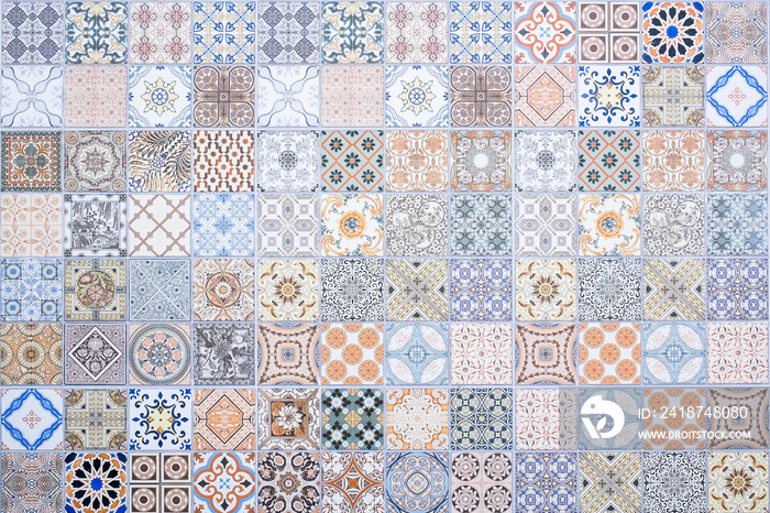 Set of ceramic tiles patterns.