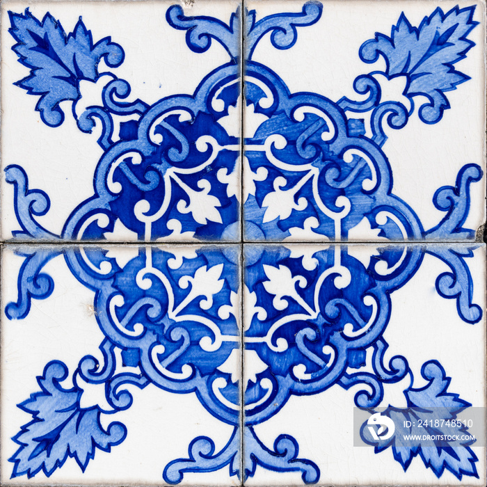 Traditional Portuguese glazed tiles