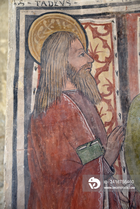 Fresque se saint Jude de la chapelle San Pantaleone de Gavignano，Corse圣潘塔廖内加维尼亚诺教堂