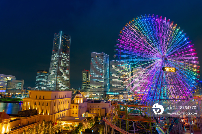 横浜みなとみらいの夜景