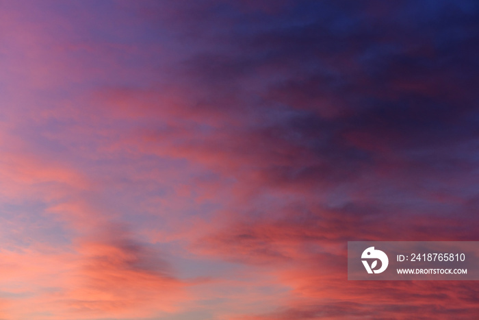 Colorful dramatic sky. Nature background. Soft focus