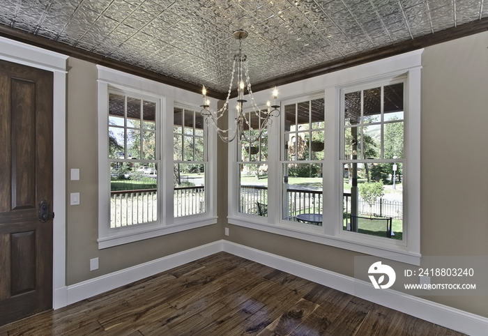 White window frames in middle class house