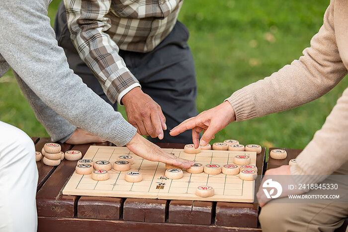 快乐的老年人下象棋