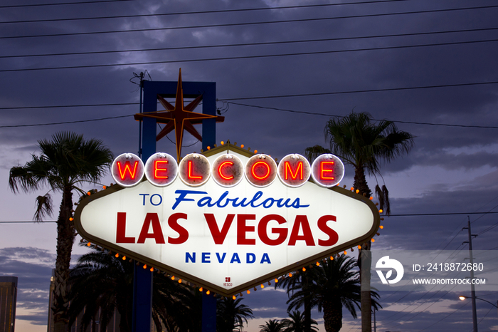 Illuminated signage of Las Vegas, Nevada, USA