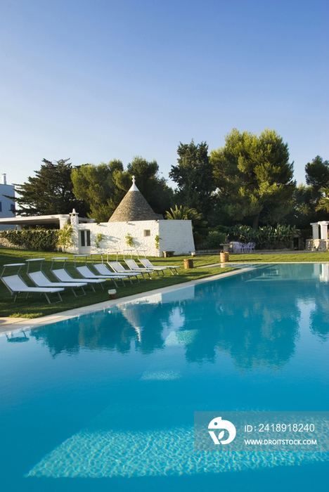 Italy, Apulia, Cisternino, Swimming pool of Hotel