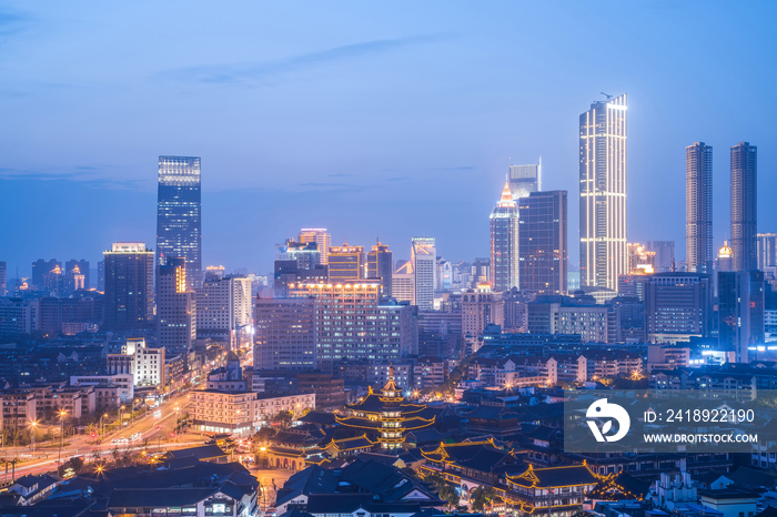 江苏省无锡城市建筑夜景