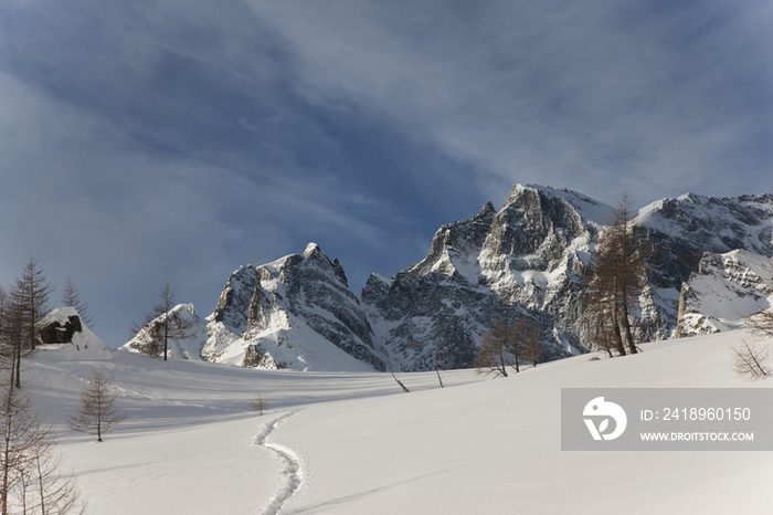 Italy, Alps, Pedimont Region, winter in Alpe Devero