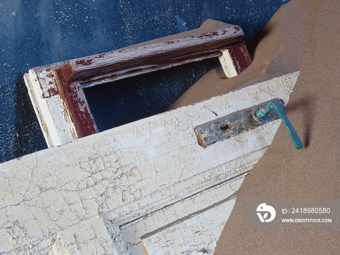 Door and Frame Covered with Drifting Sand