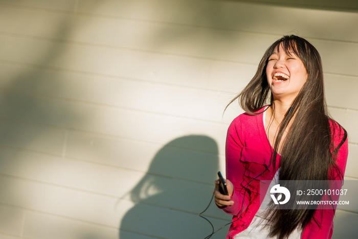 Woman laughing