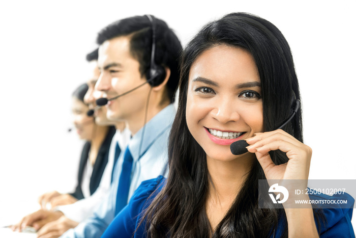 Asian businesswoman  in call center