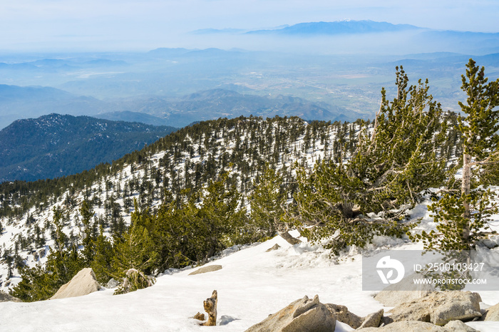 View towards Moreno Valley from Mount San Jacinto peak, California