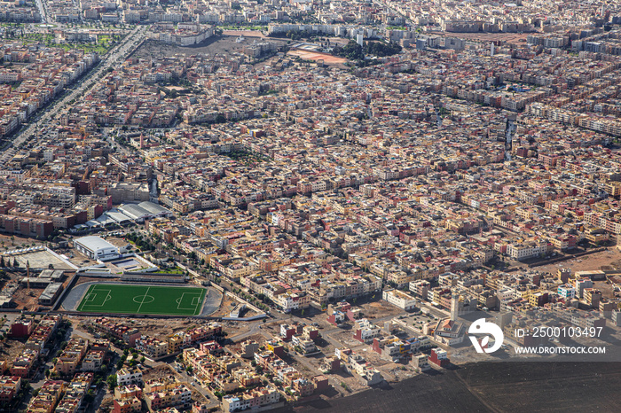 Above view of Casablanca city. The capital of Morocco.