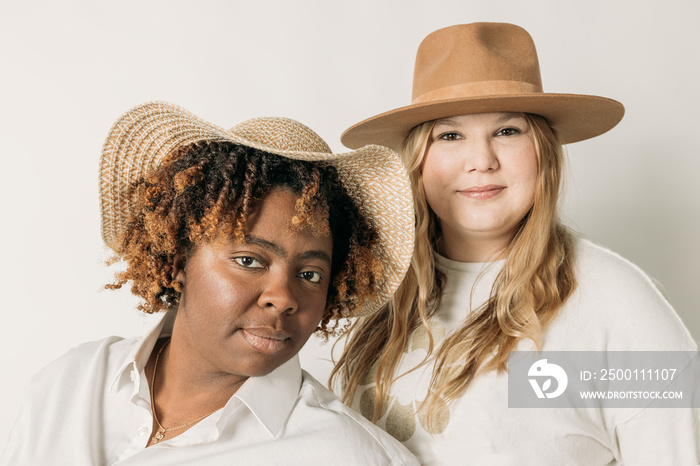 Friends fashion portraits at a studio