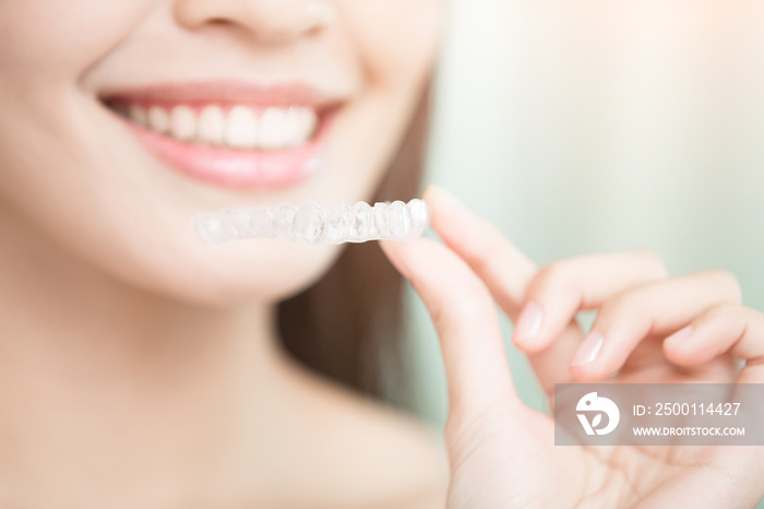 woman with invisible braces