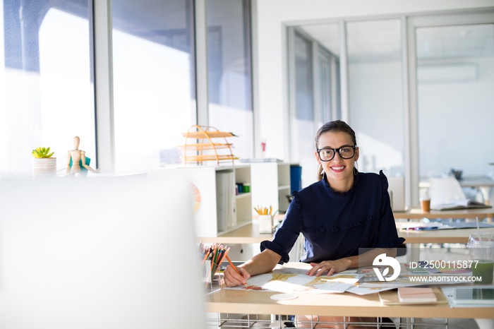 Female executive working at her desk