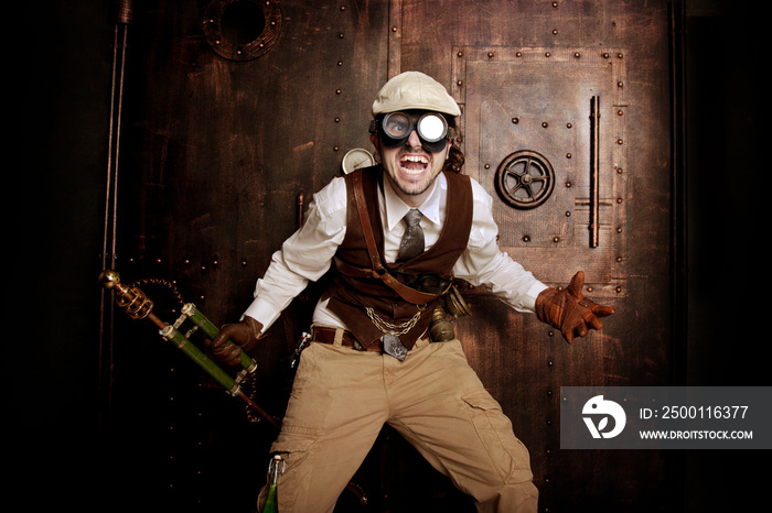 Man in Steampunk style