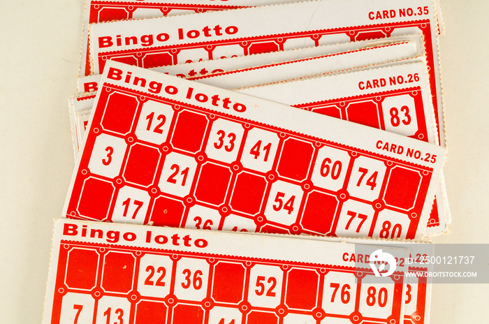 bingo lotto lottery ticket with numbers