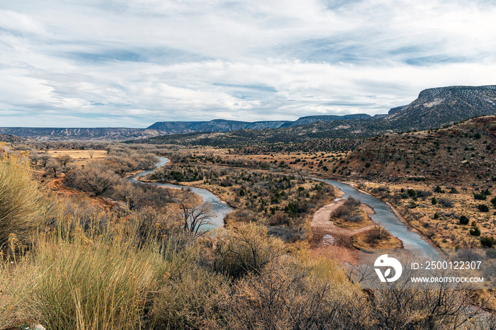 Chama River New Mexico USA Overview in Winter