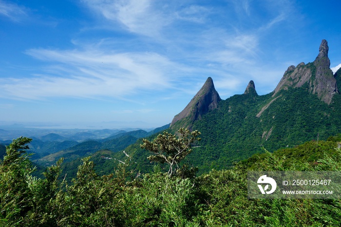 View of mountains in Macaé, Brazil, called  O finger of God