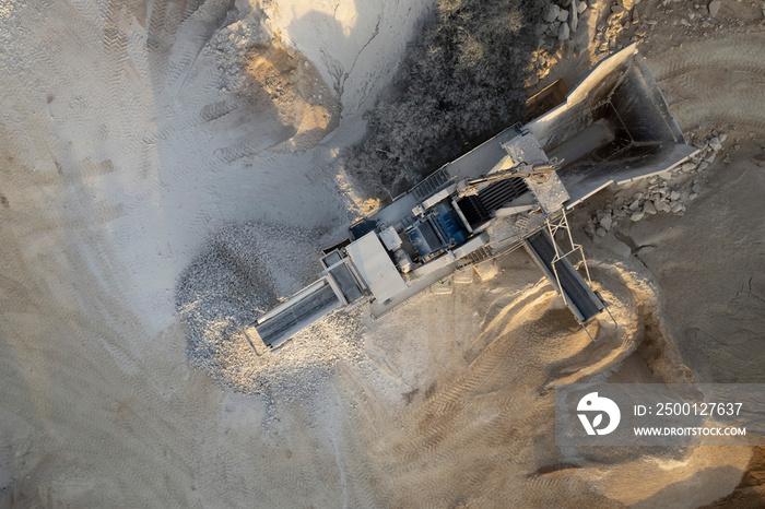 Aerial documentation of a factory for the production of building materials