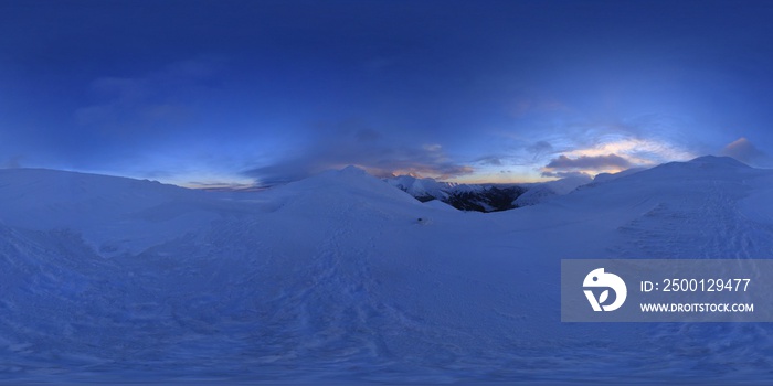 Sunset in the Tatra Mountains in Winter HDRI Panorama