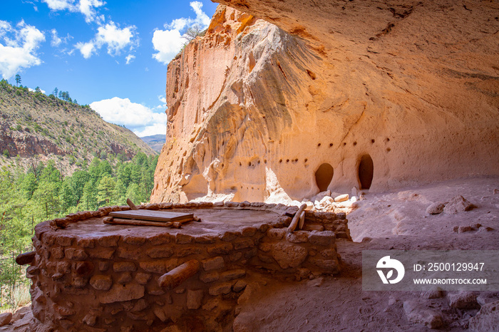 Indian ruins in Bandelier National Monument, New Mexico, USA