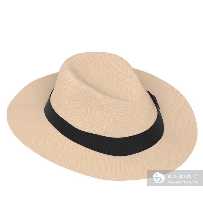 3d rendering illustration of a fedora Panama hat