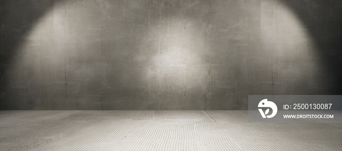 concrete wall and floor, wall with floor, empty stage with spotlights for exhibit, empty stage with spotlights